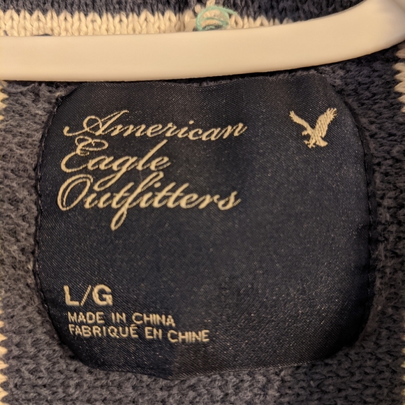 American Eagle Knit Striped Crop Hoodie - Picture 5 of 5